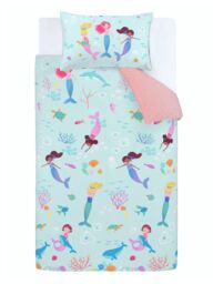Catherine Lansfield 'Mermaid' Duvet Cover Set in Blue - Size: Double - thumbnail 5