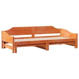 Berkfield Home Daybed with Trundle without Mattress Wax Brown 80x200 cm Solid Wood - thumbnail 5