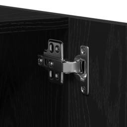 Berkfield Home Black Oak Bathroom Wall Cabinet, 30x30x130 cm, Made from Wood - Size: 30 x 30 x 130 cm - thumbnail 9
