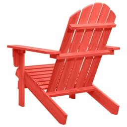 Berkfield Home Garden Adirondack Chair Solid Fir Wood Red - thumbnail 4