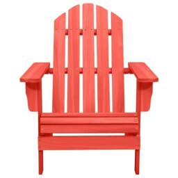 Berkfield Home Garden Adirondack Chair Solid Fir Wood Red - thumbnail 2