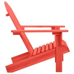 Berkfield Home Garden Adirondack Chair Solid Fir Wood Red - thumbnail 3
