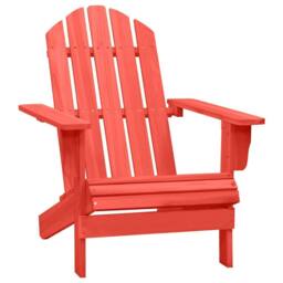 Berkfield Home Garden Adirondack Chair Solid Fir Wood Red - thumbnail 1