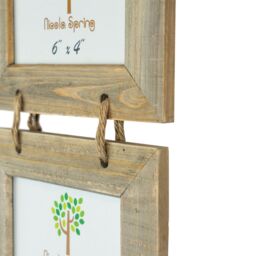 "Nicola Spring Rustic Wooden Hanging 5 Photo Frame - 6 x 4"" - Natural" - thumbnail 5