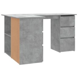 Berkfield Home Corner Desk Concrete Grey 145x100x76 cm Engineered Wood - Size: 145 x 100 x 76 cm - thumbnail 6
