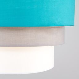 ValueLights Aztec Three Tier Drop Easy Fit Fabric Ceiling Pendant Light Lamp Shade in Teal - thumbnail 3
