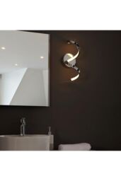 Netlighting Astral Modern Integrated LED Bathroom Wall Light Chrome Warm White IP44 in Grey - thumbnail 6