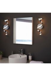 Netlighting Astral Modern Integrated LED Bathroom Wall Light Chrome Warm White IP44 in Grey - thumbnail 4