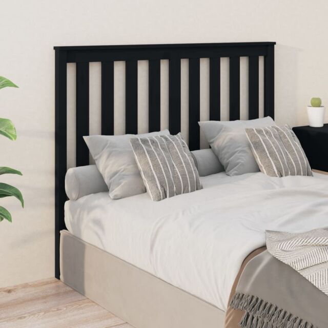 Berkfield Home Bed Headboard Black 126x6x101 cm Solid Wood Pine - Size: 126 x 6 x 101 cm - image 1