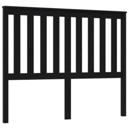 Berkfield Home Bed Headboard Black 126x6x101 cm Solid Wood Pine - Size: 126 x 6 x 101 cm - thumbnail 2
