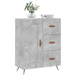 Berkfield Home Sideboard Concrete Grey 69.5x34x90 cm Engineered Wood - thumbnail 3