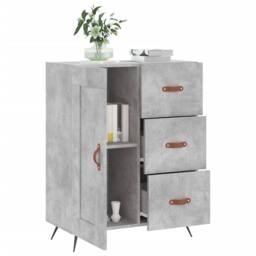 Berkfield Home Sideboard Concrete Grey 69.5x34x90 cm Engineered Wood - thumbnail 4