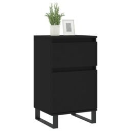 Berkfield Home Sideboards 2 pcs Black 40x35x70 cm Engineered Wood - Size: 40 x 35 x 70 cm - thumbnail 3