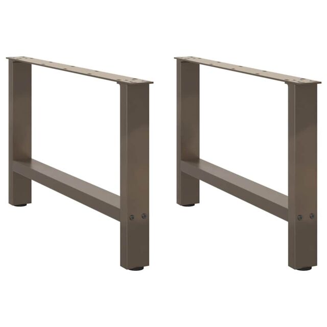 Berkfield Home Coffee Table Legs Natural Steel 2 pcs 70x(42-43) cm Steel in Grey - image 1