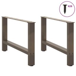 Berkfield Home Coffee Table Legs Natural Steel 2 pcs 70x(42-43) cm Steel in Grey - thumbnail 3