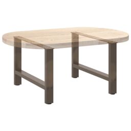 Berkfield Home Coffee Table Legs Natural Steel 2 pcs 70x(42-43) cm Steel in Grey - thumbnail 8