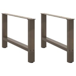 Berkfield Home Coffee Table Legs Natural Steel 2 pcs 70x(42-43) cm Steel in Grey - thumbnail 1