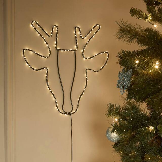 Lighting Collection Reindeer Frame Wall Light with LEDs in Black - image 1