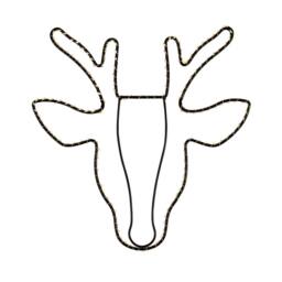 Lighting Collection Reindeer Frame Wall Light with LEDs in Black - thumbnail 3