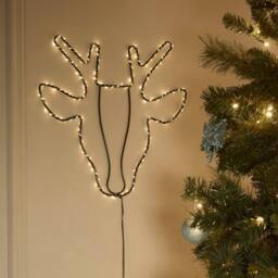 Lighting Collection Reindeer Frame Wall Light with LEDs in Black