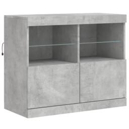 Berkfield Home Sideboard with LED Lights Concrete Grey 81x37x67 cm - Size: 81 x 37 x 67 cm - thumbnail 3