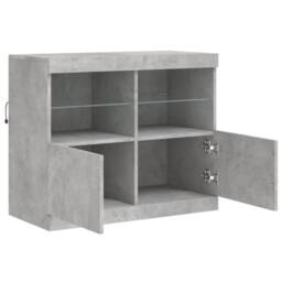 Berkfield Home Sideboard with LED Lights Concrete Grey 81x37x67 cm - Size: 81 x 37 x 67 cm - thumbnail 7
