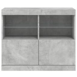 Berkfield Home Sideboard with LED Lights Concrete Grey 81x37x67 cm - Size: 81 x 37 x 67 cm - thumbnail 6