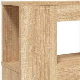 Berkfield Home LED Headboard Sonoma Oak 220x18.5x103.5 cm Engineered Wood in Brown - thumbnail 9
