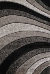 Desire Rugs Modern Soft Waves Shimmer Shaggy Area Rugs in Grey - Size: 80 cm x 150 cm - thumbnail 2