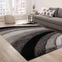 Desire Rugs Modern Soft Waves Shimmer Shaggy Area Rugs in Grey - Size: 80 cm x 150 cm - thumbnail 3