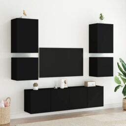 Berkfield Home TV Wall Cabinets 2 pcs Black 40.5x30x40 cm Engineered Wood - thumbnail 4