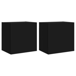 Berkfield Home TV Wall Cabinets 2 pcs Black 40.5x30x40 cm Engineered Wood - thumbnail 2