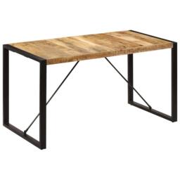 Berkfield Home Dense Dining Table 140x70x75 cm Solid Mango Wood in Brown - Size: 140 x 70 x 75 cm - thumbnail 2