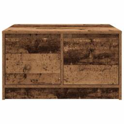 Berkfield Home Decorative Coffee Table with Drawers Old Wood 70.5x70x40 cm in Brown - thumbnail 6