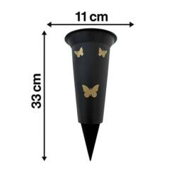 David Fischhoff Memorial Grave Plastic Spike Vase - Son in Black - thumbnail 2