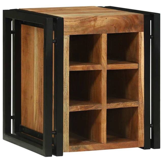 Berkfield Home Modern Wine Rack 34.5x35x39 cm Solid Wood Acacia in Brown - image 1
