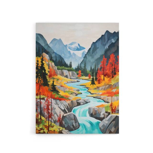 "Artery8 Jiuzhaigou Valley Chinese Landscape Canvas Wall Art Print - Size: W18"" x H24""" - image 1