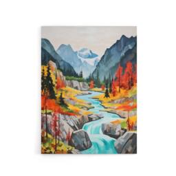 "Artery8 Jiuzhaigou Valley Chinese Landscape Canvas Wall Art Print - Size: W18"" x H24""" - thumbnail 1