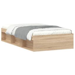 Berkfield Home Bed Frame Sonoma Oak 100x200 cm in Brown - thumbnail 2