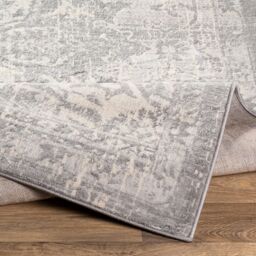 Livabliss Monaco Vintage Grey Ivory Cream Traditional Boho Living Dining Rug in Mid Grey - Size: 200 cm x 200 cm - thumbnail 4