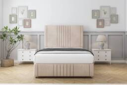 "Sloomy Harrington Naples Divan Base 2 Drawers 54"" Headboard & 12"" Footboard in Light Sand - Size: Double" - thumbnail 2