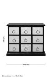 Orsina Black Leather Effect 9 Drawer Rectangular Cabinet, Corner Cabinet Storage, Living Room, Delivered Fully Assembled - thumbnail 4