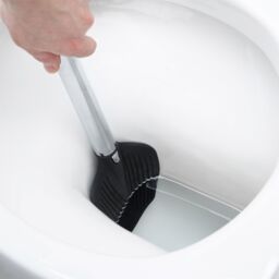 mysmartbuy Bristle-Free Silicone Spatula Toilet Brush with Long Handle - Hygienic, Drip Free, Grooved Cleaning Tool - Measures 41cm in Black - thumbnail 6