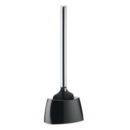 mysmartbuy Bristle-Free Silicone Spatula Toilet Brush with Long Handle - Hygienic, Drip Free, Grooved Cleaning Tool - Measures 41cm in Black - thumbnail 4