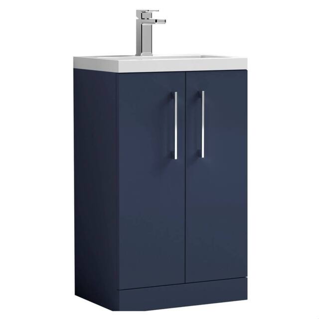 Balterley Bramshall Compact 2 Door Dark Blue Vanity Basin Unit, 500mm - image 1