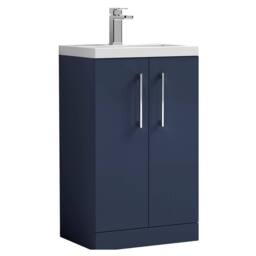 Balterley Bramshall Compact 2 Door Dark Blue Vanity Basin Unit, 500mm