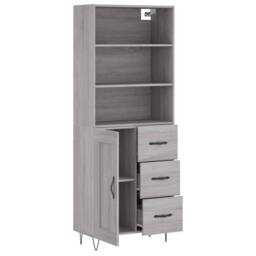 Berkfield Home Highboard Grey Sonoma 69.5x34x180 cm Engineered Wood - thumbnail 4