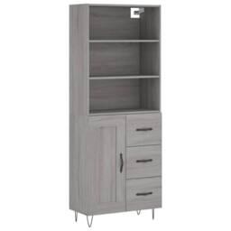 Berkfield Home Highboard Grey Sonoma 69.5x34x180 cm Engineered Wood - thumbnail 3
