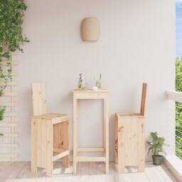 Berkfield Home Beautiful Bar Stools 2 pcs 40x42x120 cm Solid Wood Pine in Natural - Size: 40 x 42 x 120 cm - thumbnail 2