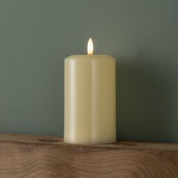 Samuel Alexander 15cm Battery Operated Cream Flickering Flameless LED Pillar Candle - thumbnail 3